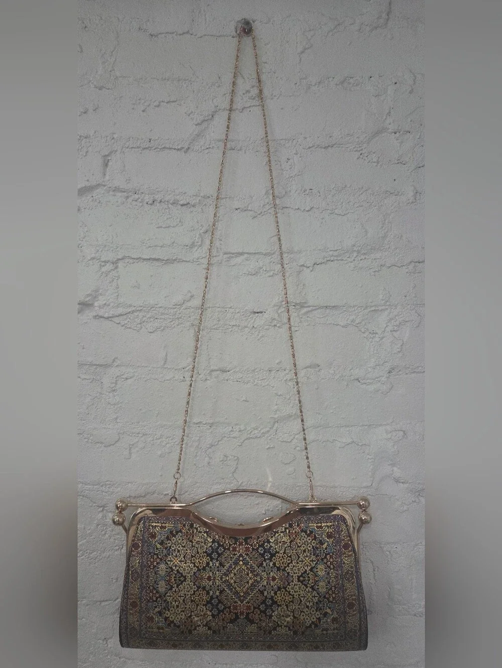 Ornate Black & Gold Embellished Anatolia Mosaic Evening Clutch - Turkish